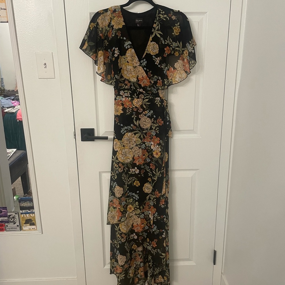 Free Press Black Floral Maxi Dress